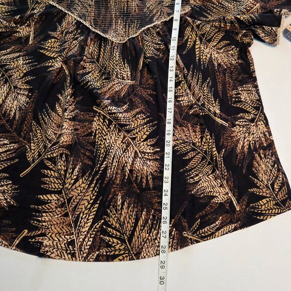 NWT - Democracy Short Sleeve Top, 3X, Black/tan/warm caramel brown - Picture 5 of 12